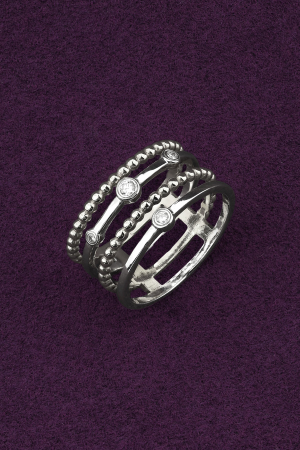 Кольцо из белого золота c бриллиантами