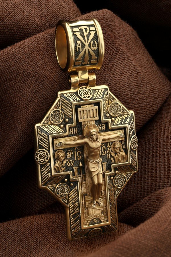 Крест из лимонного золота