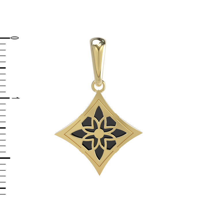 Подвеска из лимонного золота c ониксом