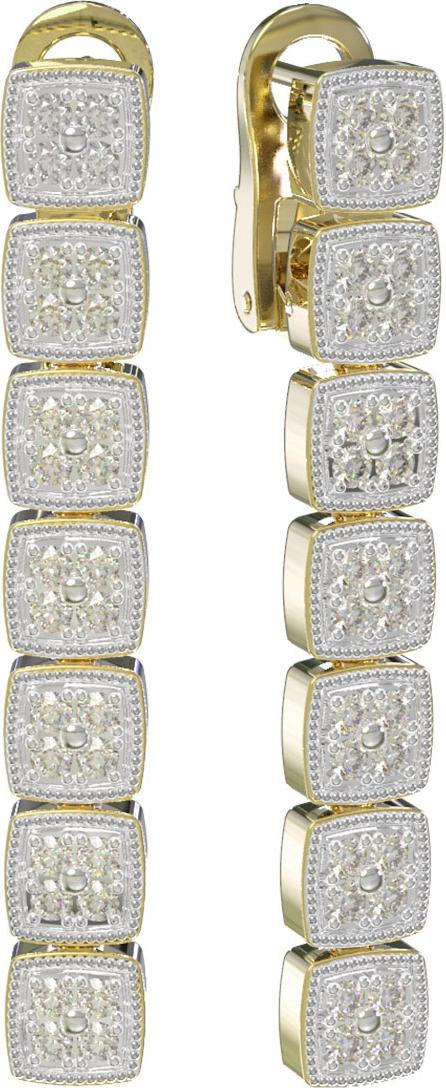 Серьги из лимонного золота c бриллиантами