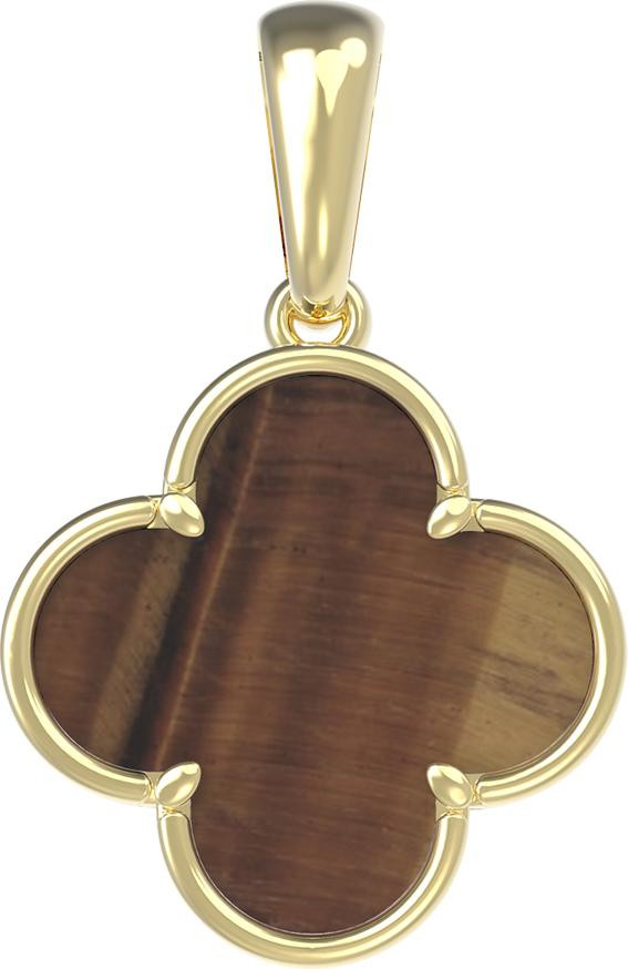 Подвеска из лимонного золота c тигровым глазом