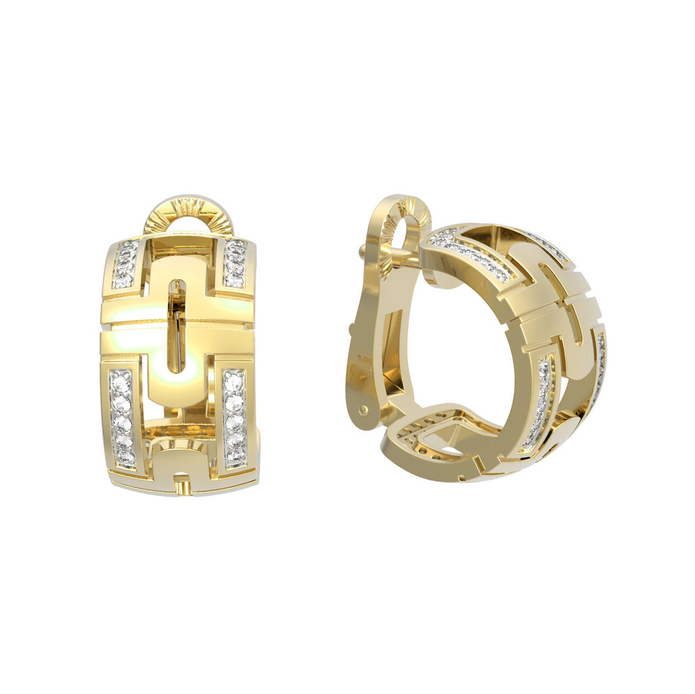 Серьги из лимонного золота c бриллиантами