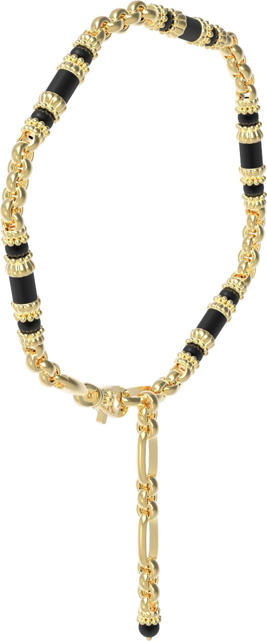 Браслет из лимонного золота c ониксом