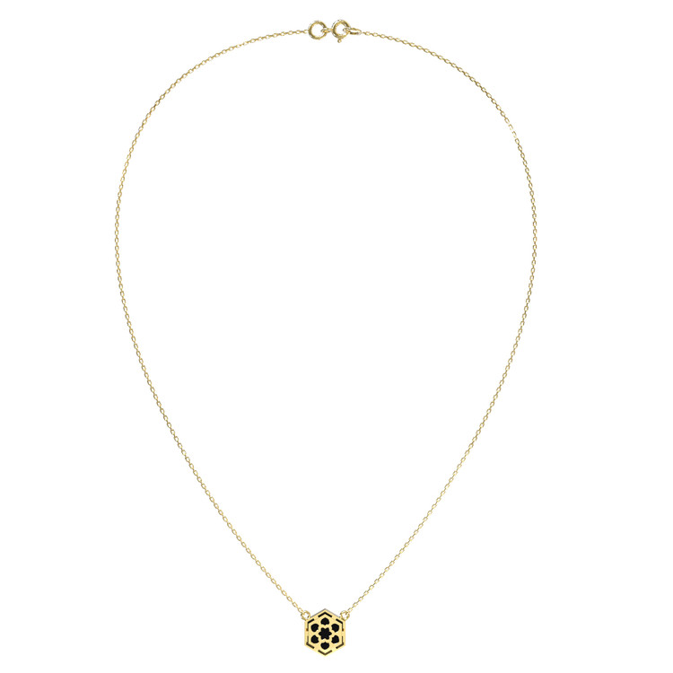 Колье из лимонного золота c ониксом