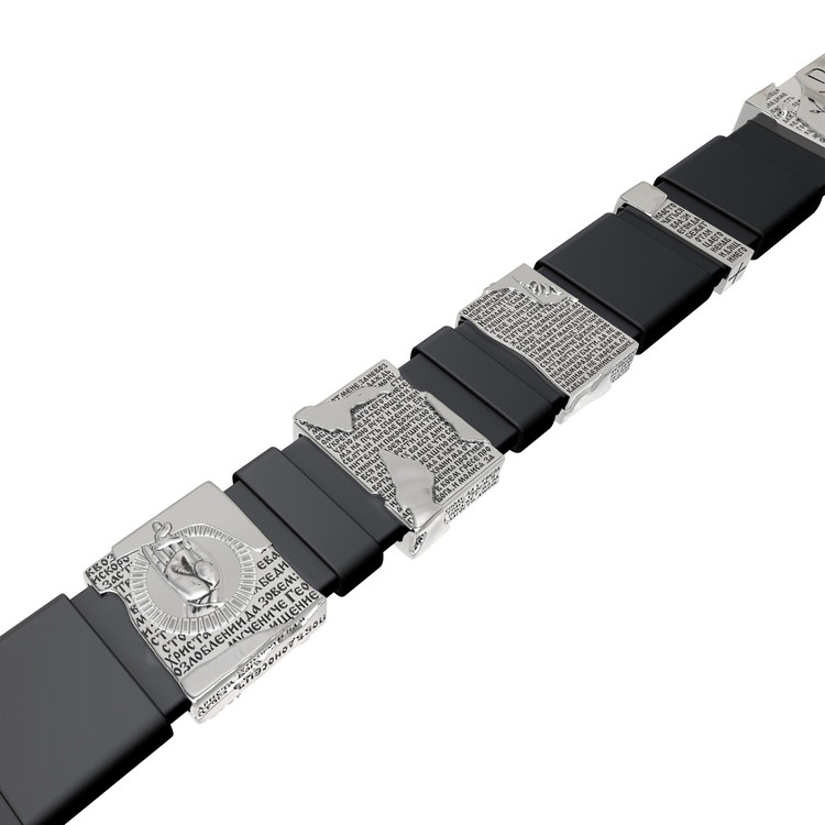 Браслет из белого золота c кожаным шнурком