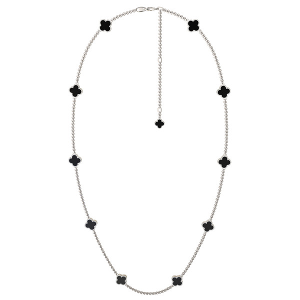 Колье из белого золота c ониксом