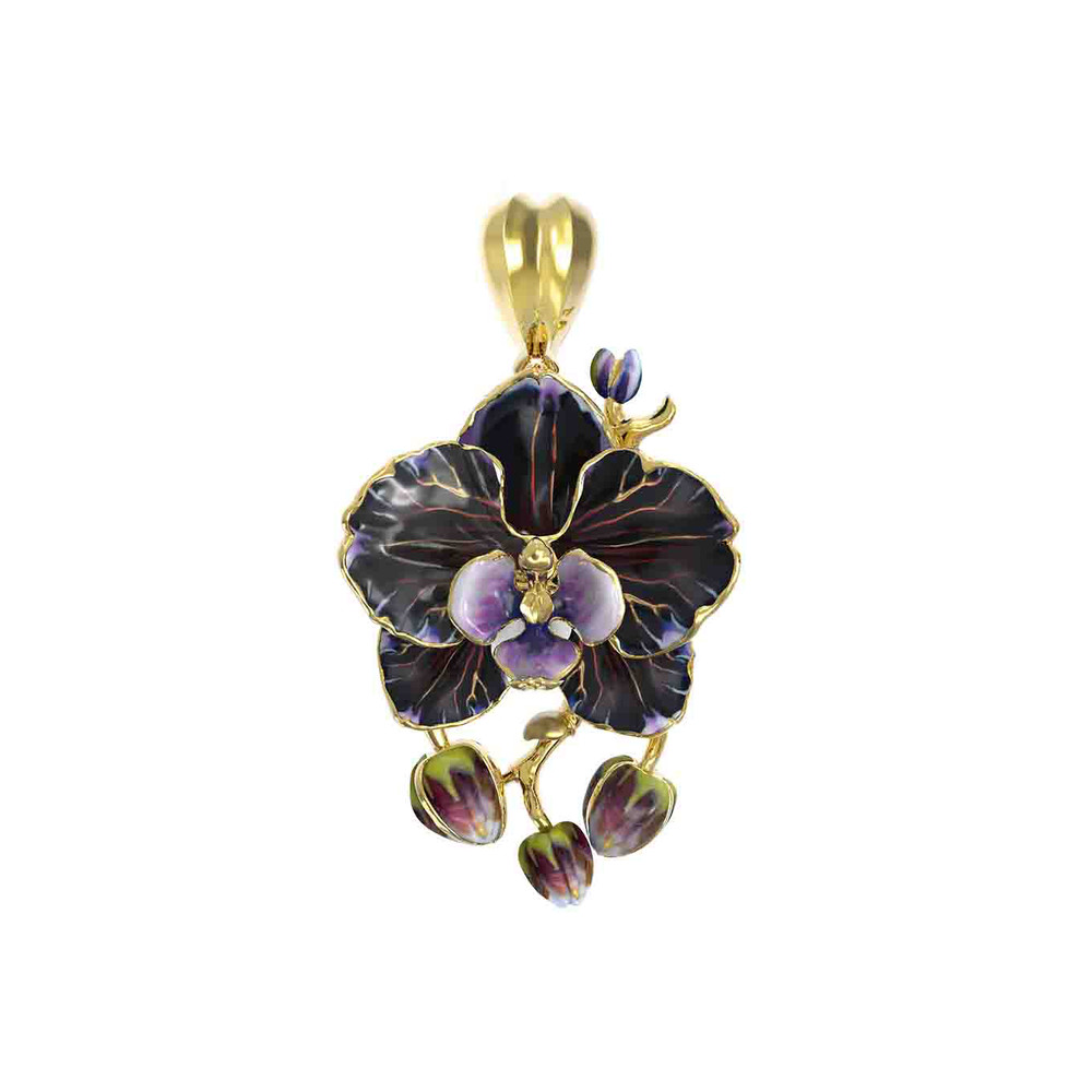 Подвеска из лимонного золота c эмаль