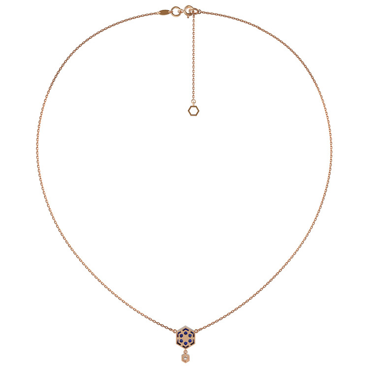 Колье из золота c бриллиантами и лазуритом