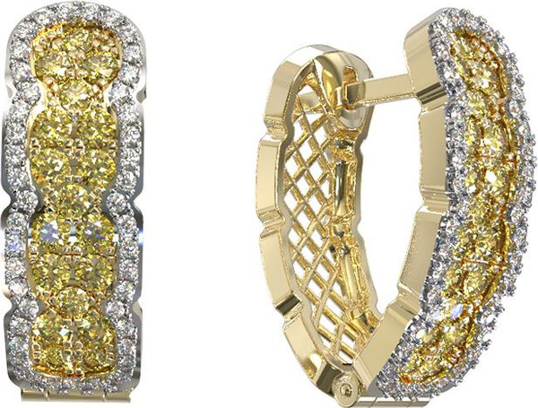 Серьги из лимонного золота c бриллиантами