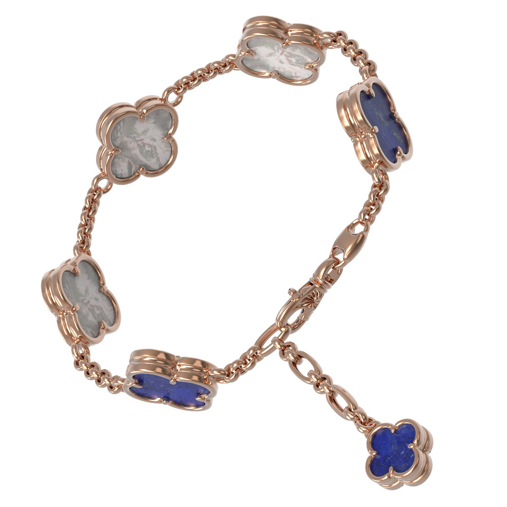 Браслет из золота c лазуритом и перламутром