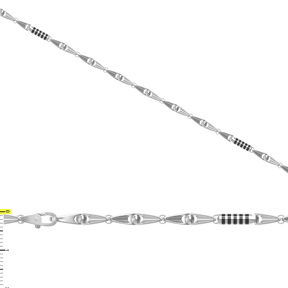 Цепь из белого золота c эмалью