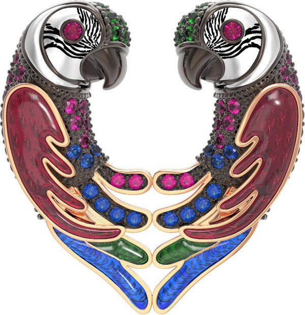 Подвеска из золота c эмаль и фианитом