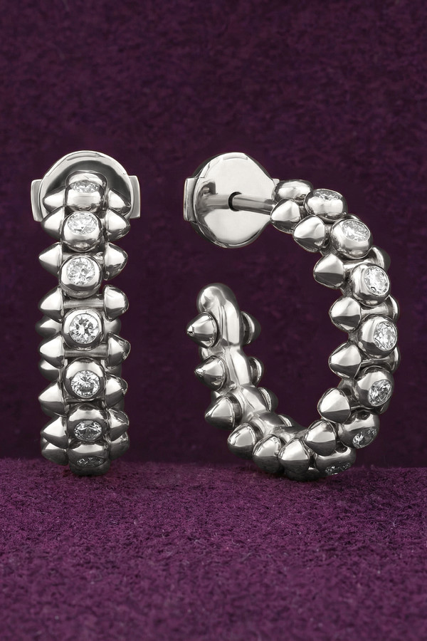 Серьги из белого золота c бриллиантами