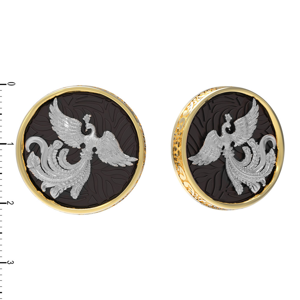 Серьги из лимонного золота c эбеновым деревом