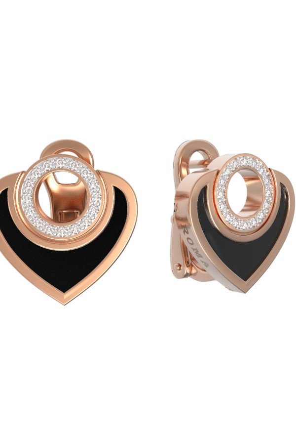 Серьги из золота c бриллиантами и ониксом