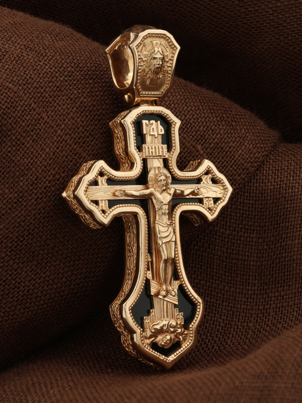 Крест из золота c ониксом