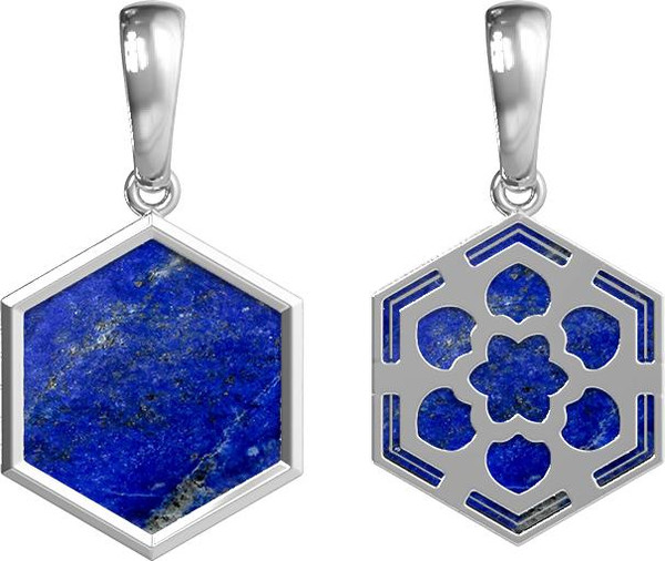 Подвеска из белого золота c лазуритом