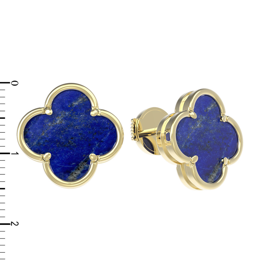 Серьги из лимонного золота c лазуритом