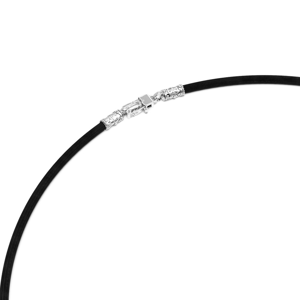 Шнурок шёлковый из белого золота c шёлковым шнурком