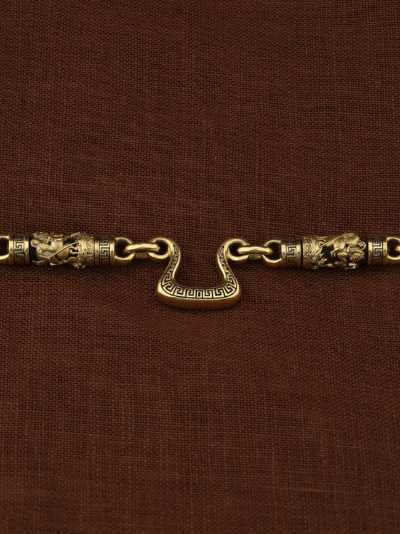 Цепь из лимонного золота c эмаль и эбеновым деревом