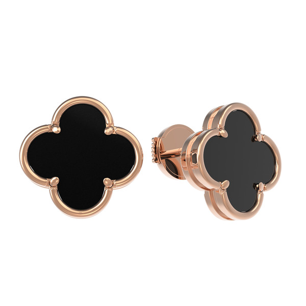 Серьги из золота c ониксом