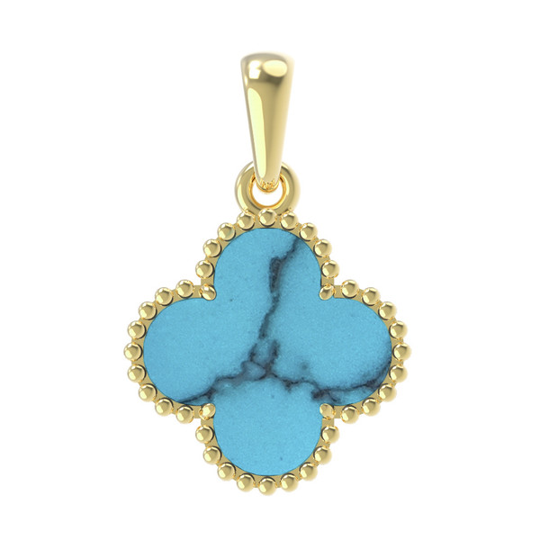 Подвеска из лимонного золота c бирюзой