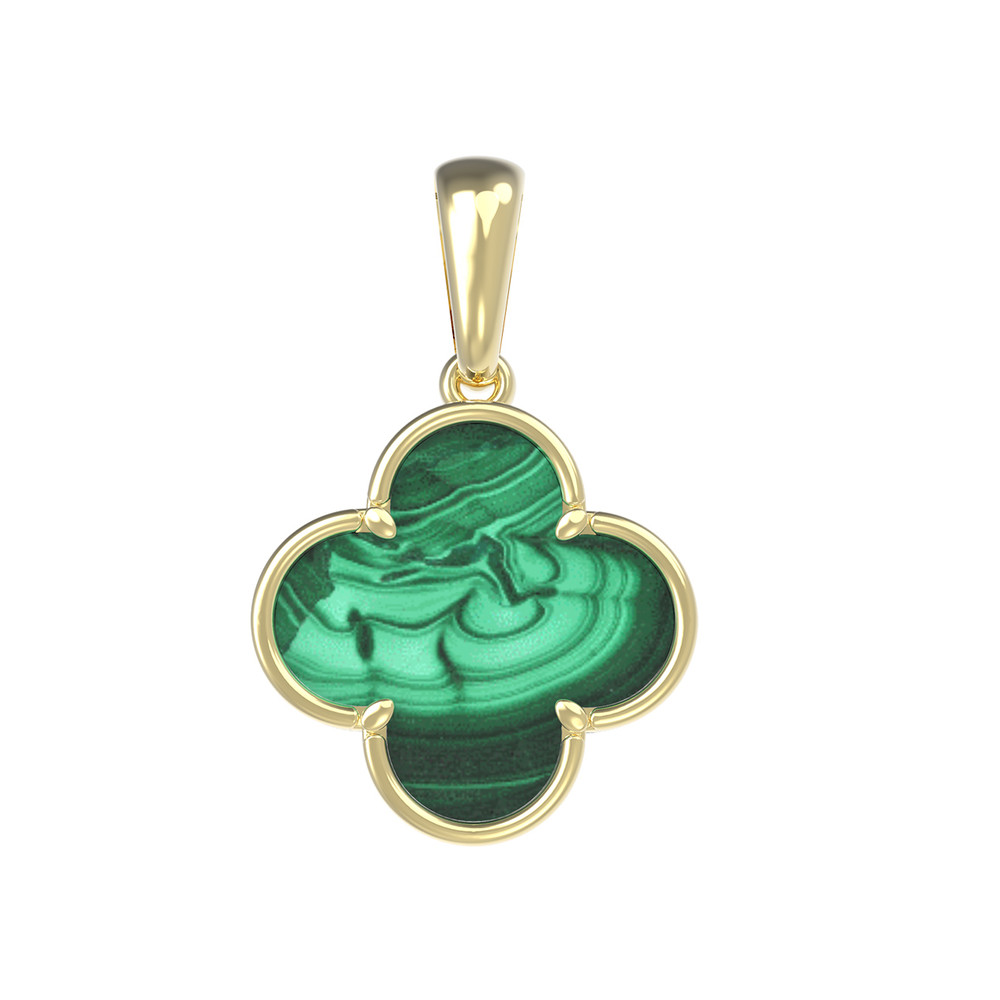 Подвеска из лимонного золота c малахитом