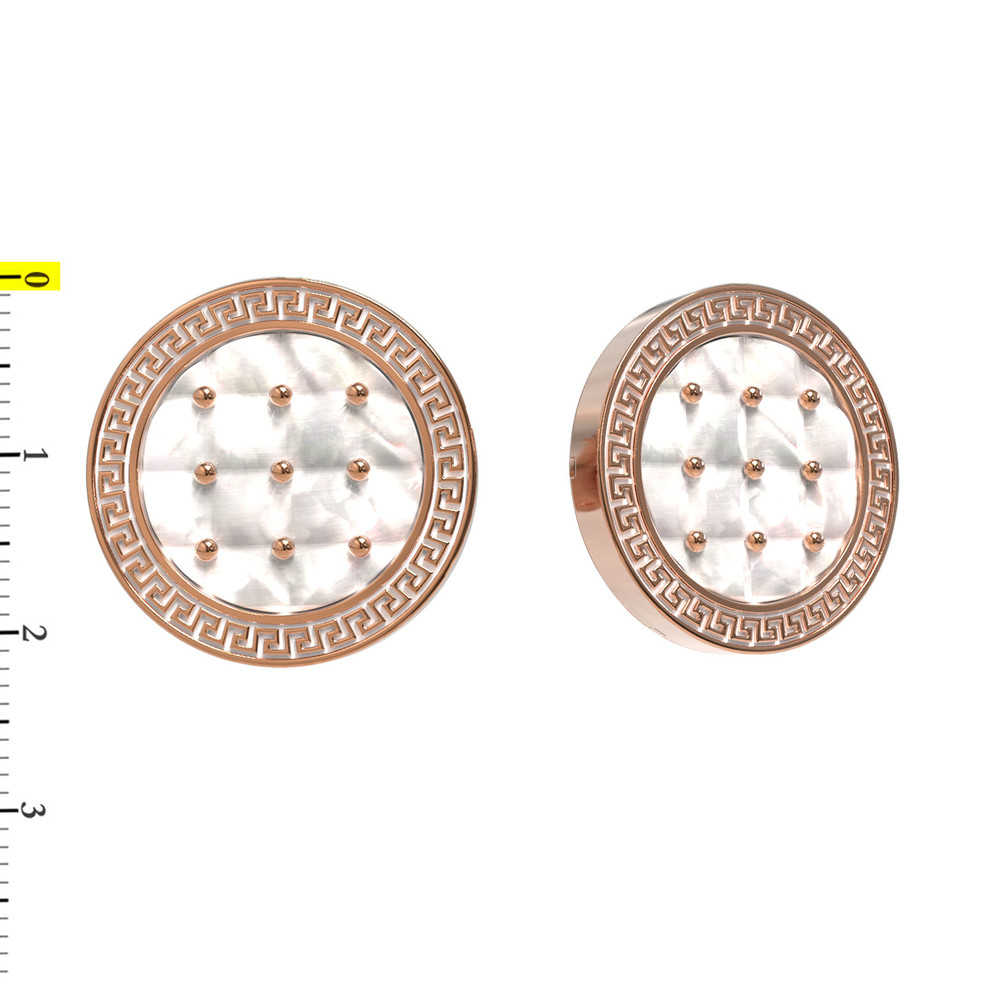 Серьги из золота c эмалью и перламутром