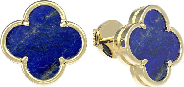 Серьги из лимонного золота c лазуритом