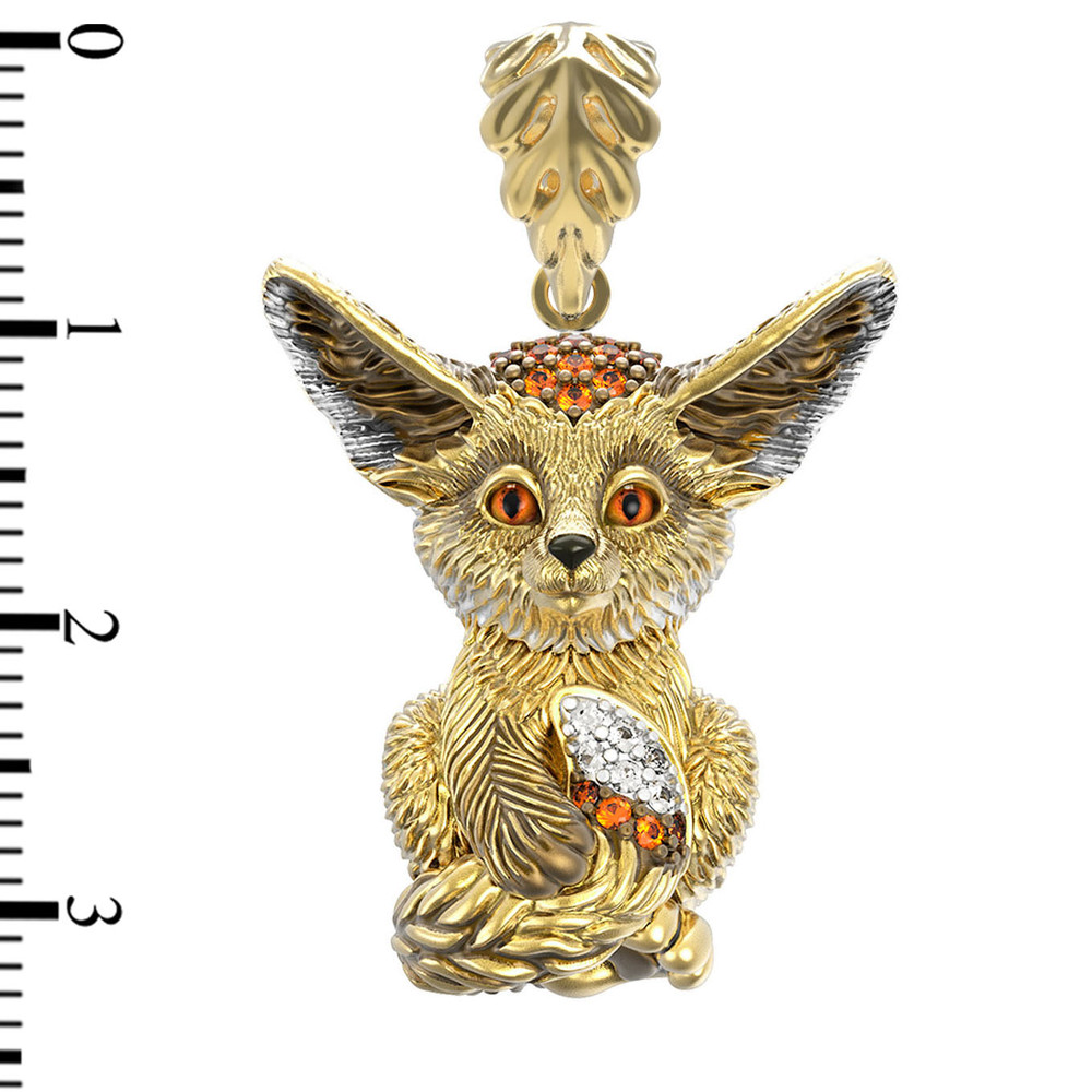 Подвеска из лимонного золота c эмалью и фианитом