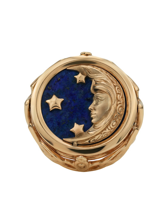 Кольцо из золота c бирюзой и лазуритом