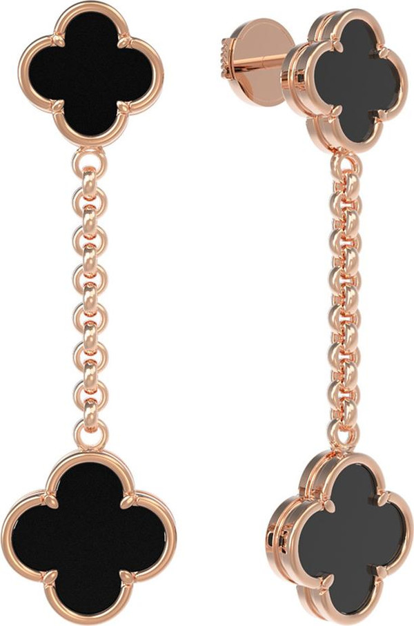 Серьги из золота c ониксом