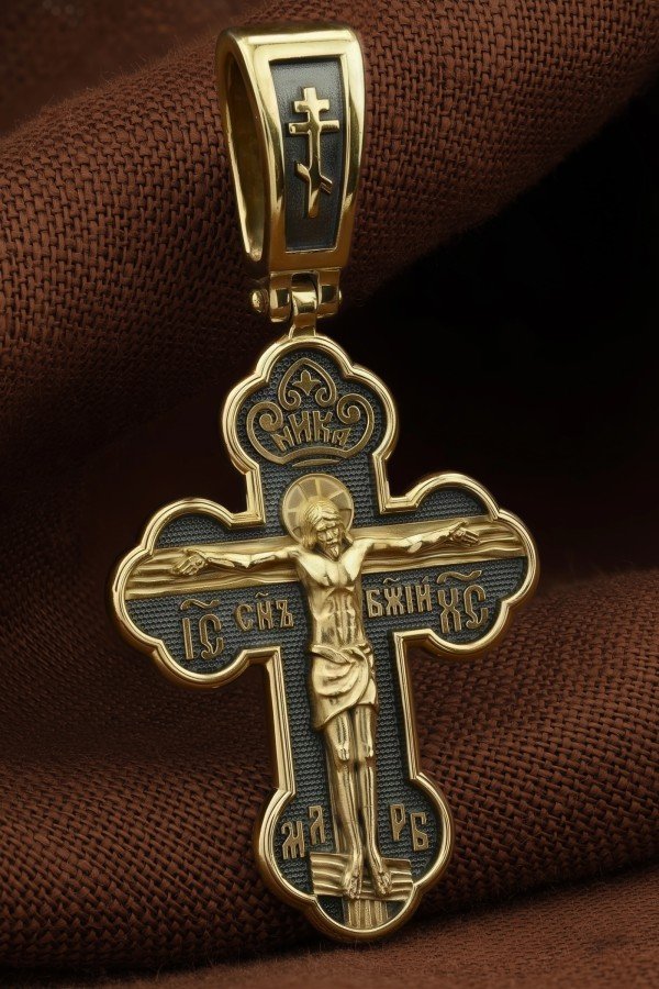 Крест из лимонного золота