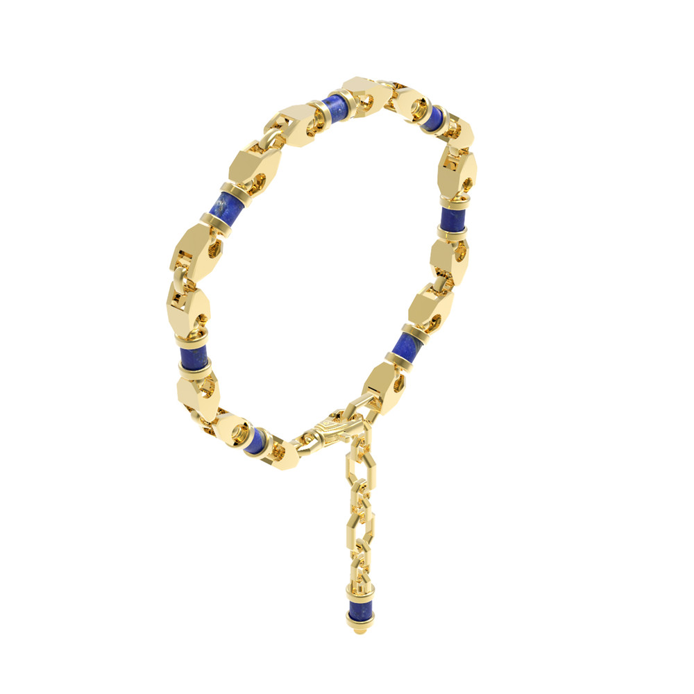 Браслет из лимонного золота c лазуритом