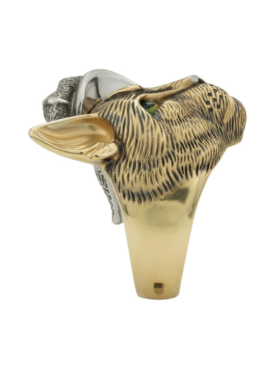 Кольцо из лимонного золота c эмалью