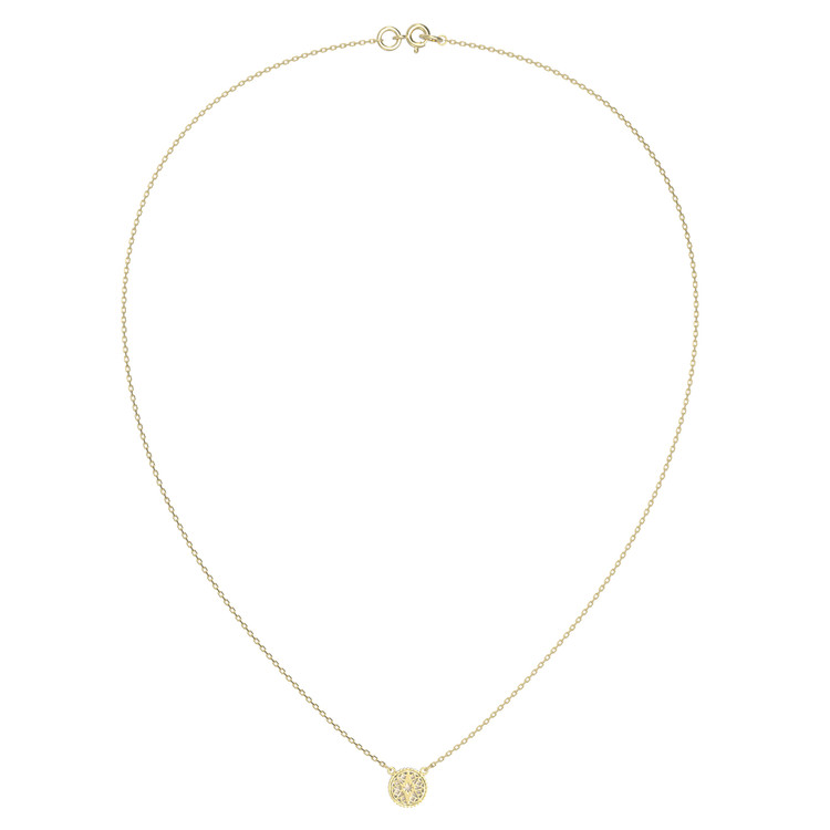 Колье из лимонного золота c бриллиантами и перламутром