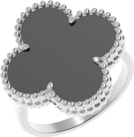 Кольцо из белого золота c ониксом