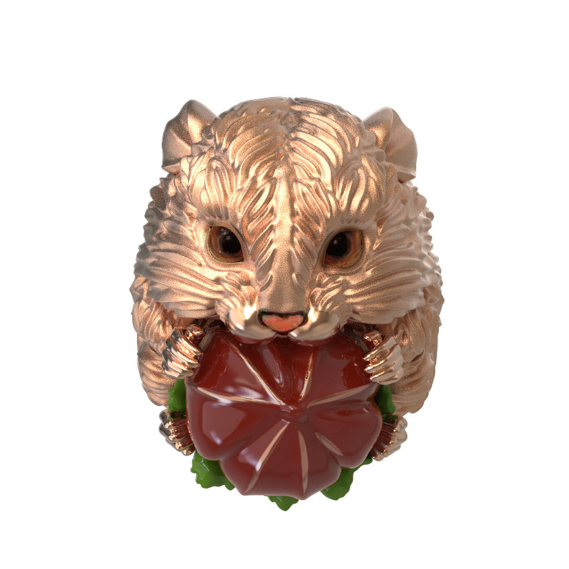 Кольцо из золота c эмаль