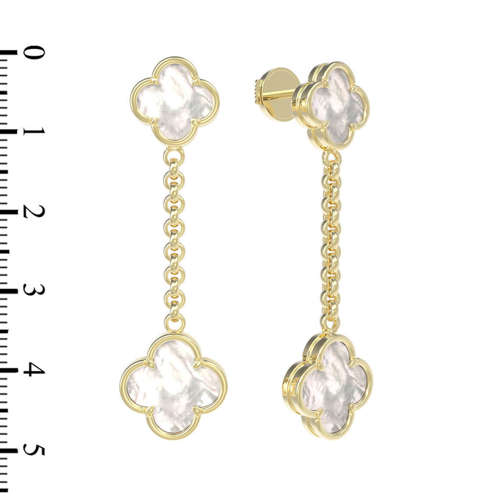 Серьги из лимонного золота c перламутром