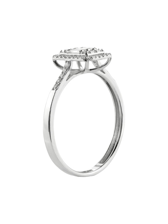 Кольцо из белого золота c бриллиантами