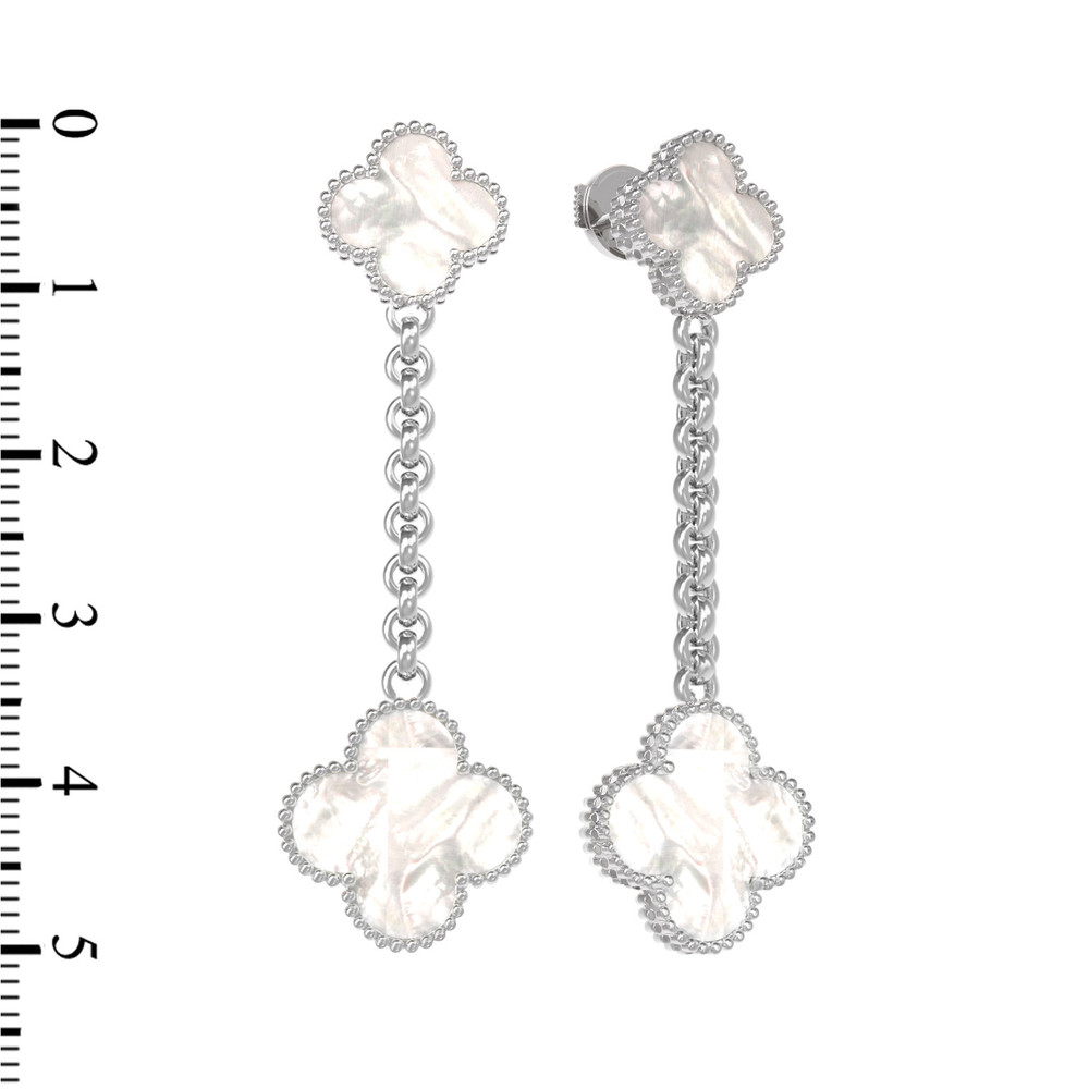 Серьги из белого золота c перламутром