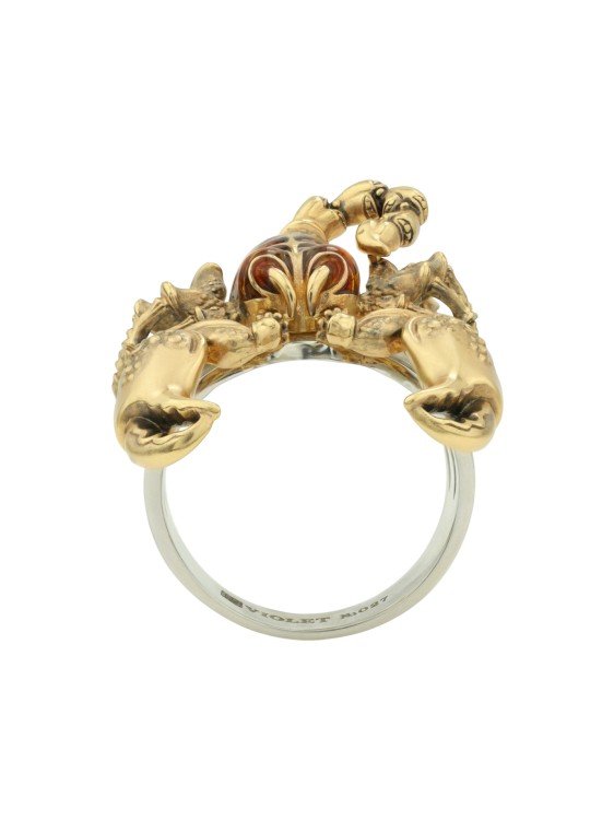 Кольцо из лимонного золота c эмалью