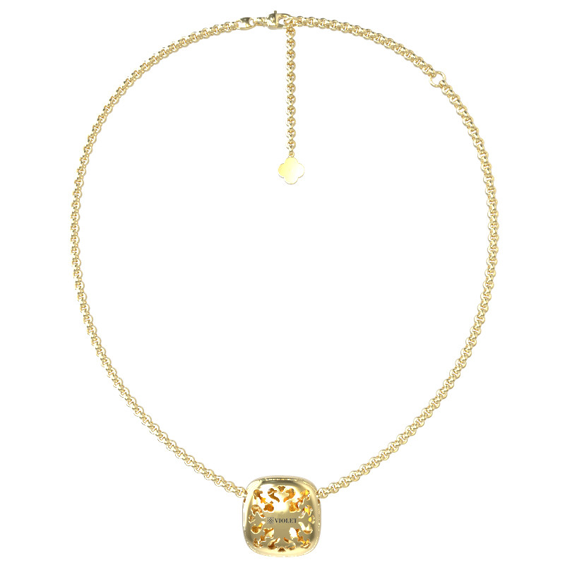 Колье из лимонного золота c бриллиантами и малахитом