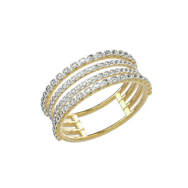 Кольцо из лимонного золота c бриллиантами