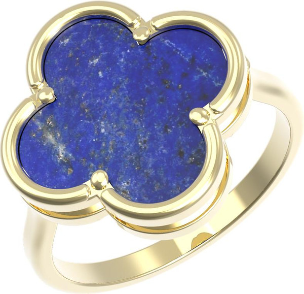 Кольцо из лимонного золота c лазуритом