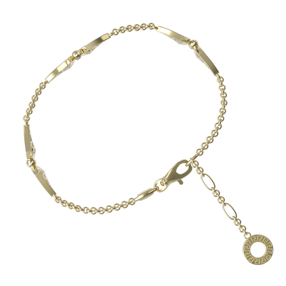 Браслет из лимонного золота c бриллиантами и ониксом