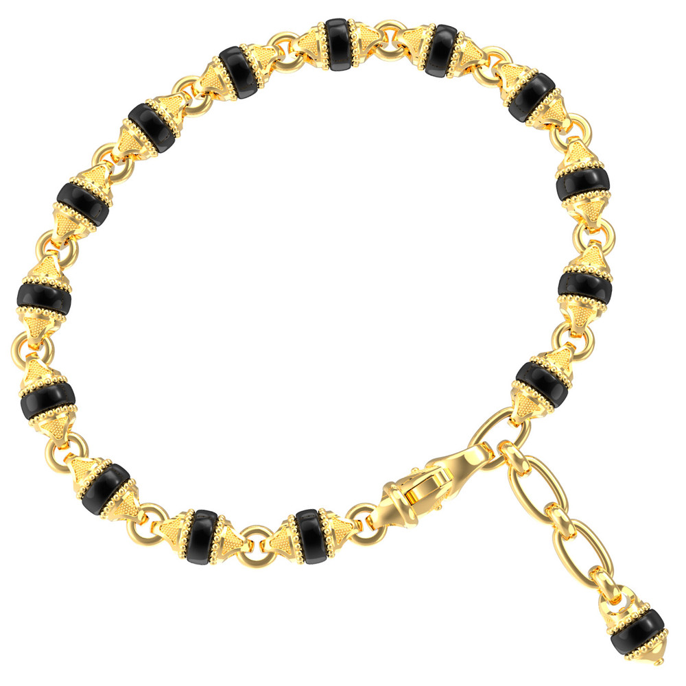 Браслет из лимонного золота c ониксом