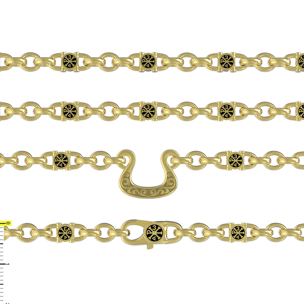 Цепь из лимонного золота c эмаль