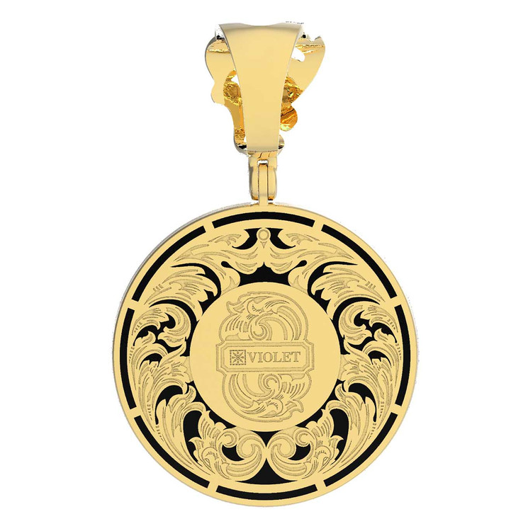 Подвеска из лимонного золота c эмалью и ониксом