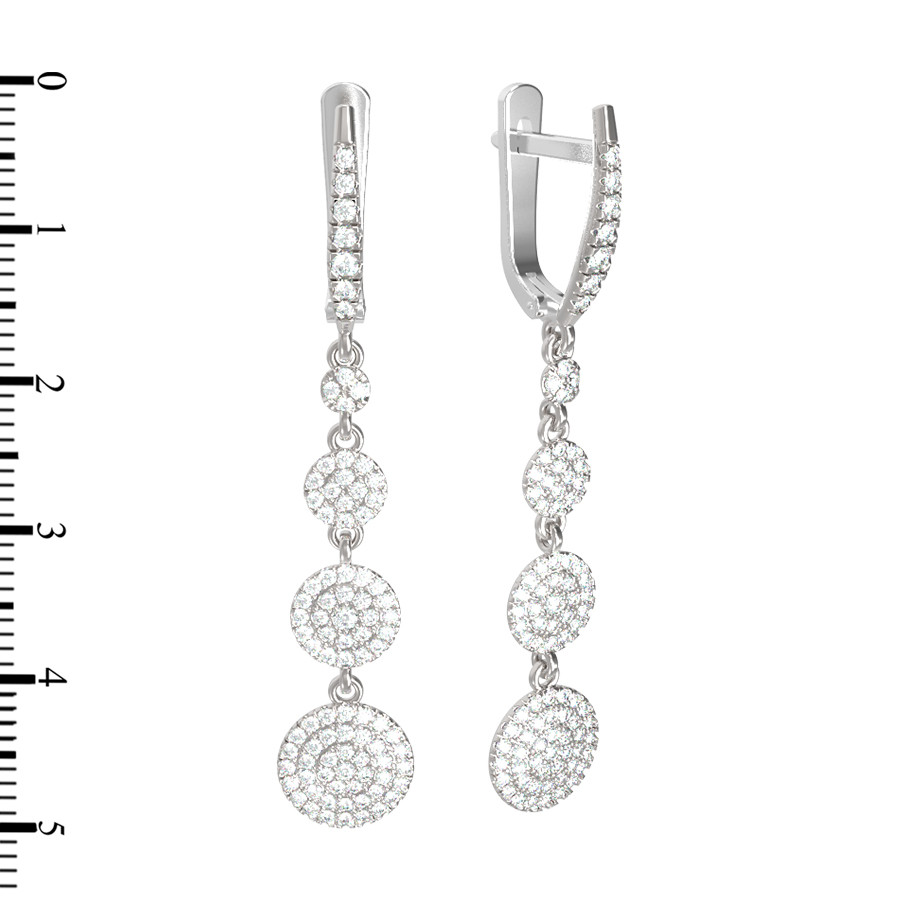 Серьги из белого золота c бриллиантами